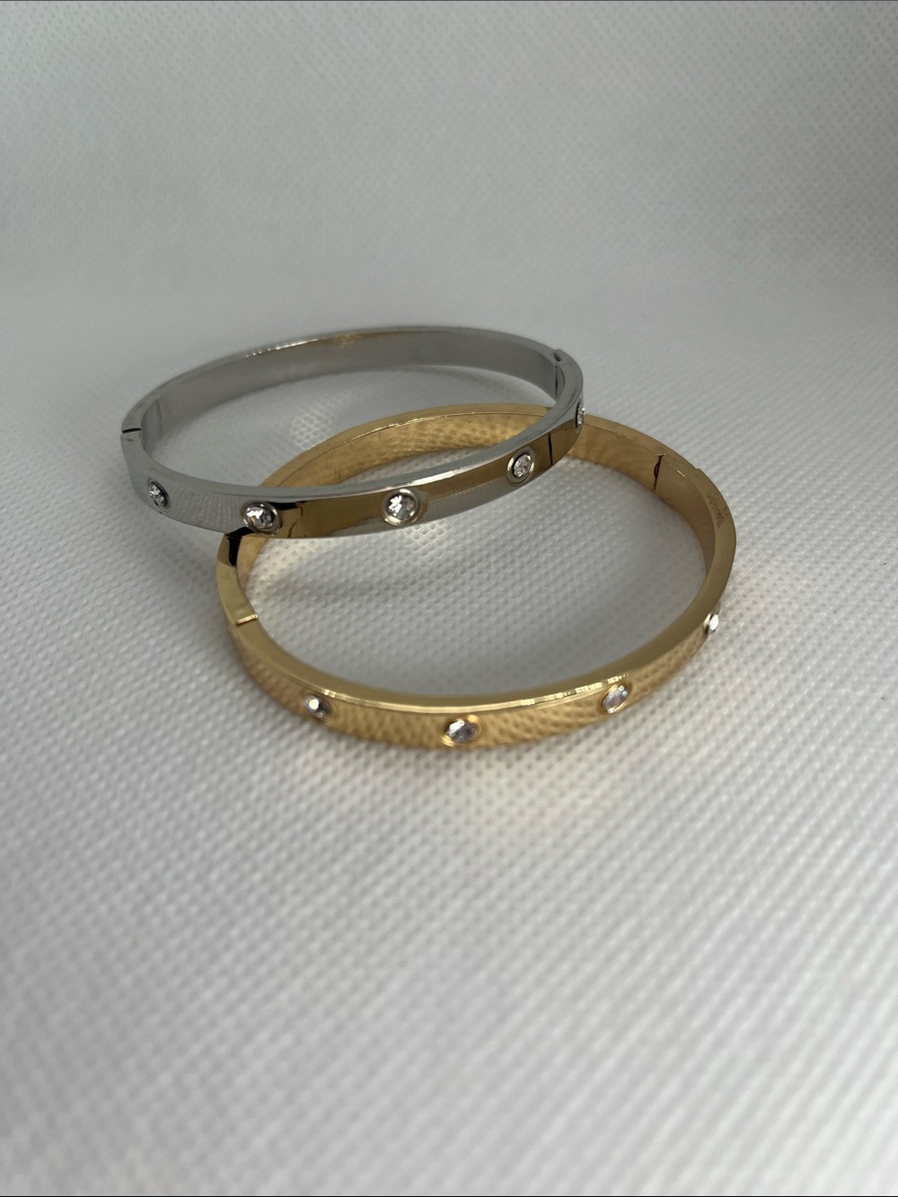 Gold and Silver tone w/Accents Bangle Bracelets - Women's Jewelry